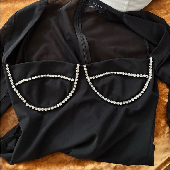 BARDOT Diamante Bodysuit in Black - Picture 7 of 11